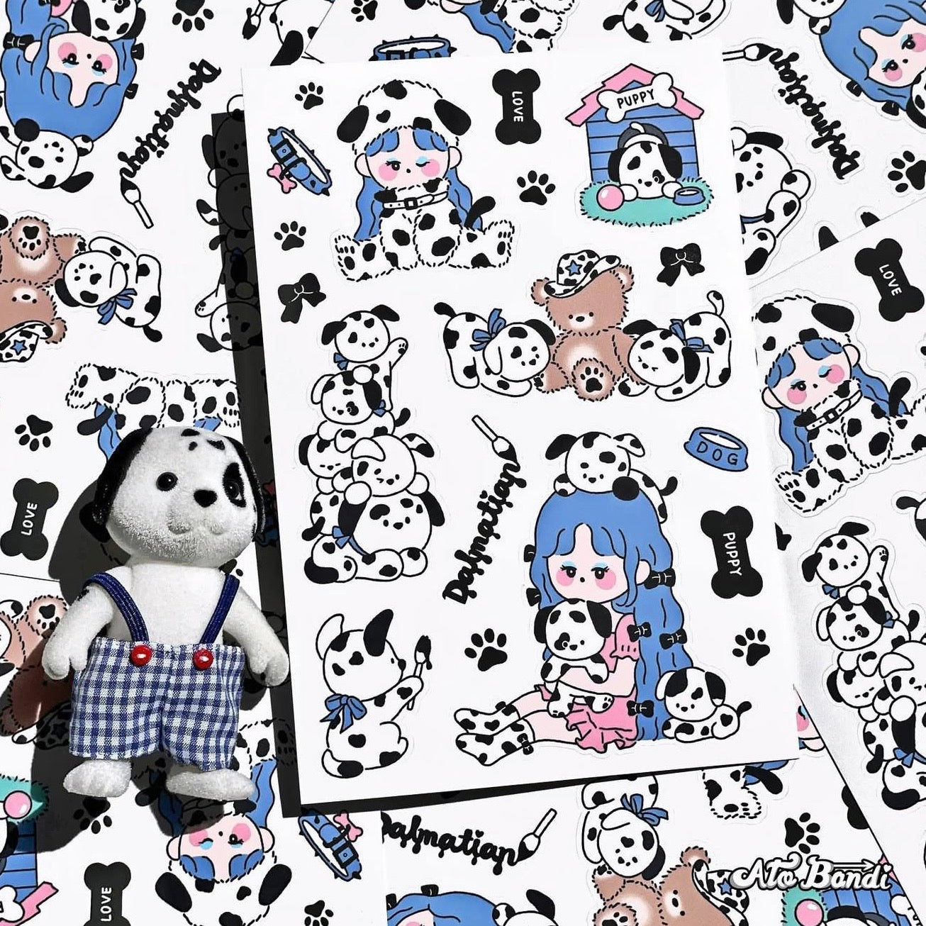 Ato and Bandi Dalmatian Sticker Sheet - Dandy Mail