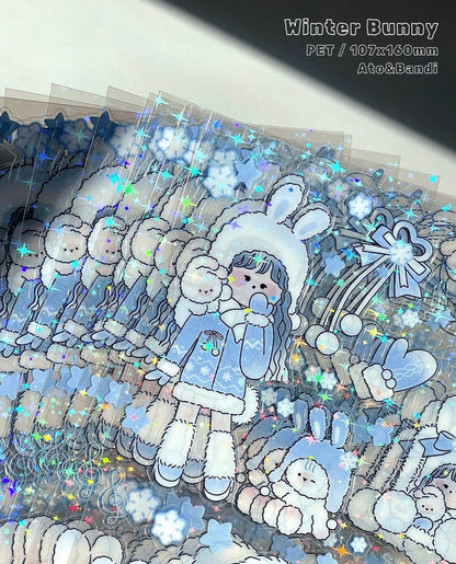 Ato and Bandi Winter Bunny Sticker Sheet - Dandy Mail