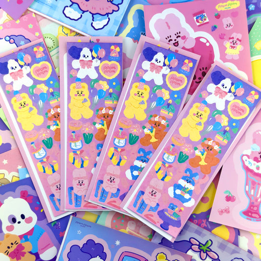 Ppomppom Studio Party Sticker Sheet - Dandy Mail