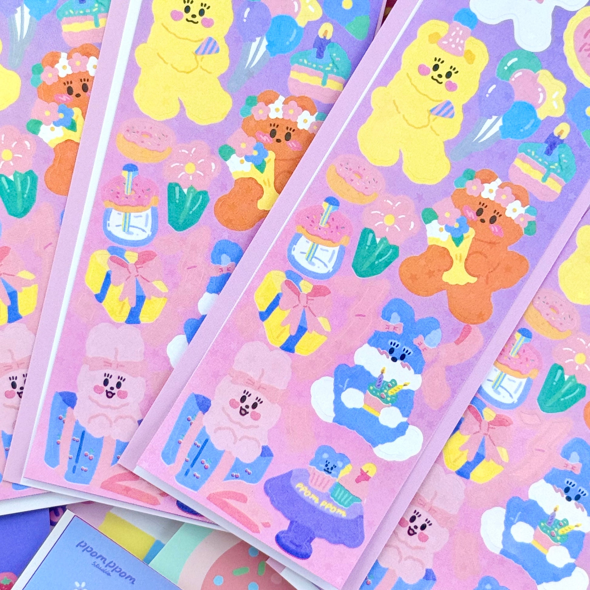 Ppomppom Studio Party Sticker Sheet - Dandy Mail