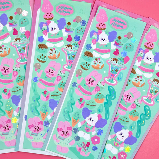 Ppomppom Studio Mint Ice Cream Sticker Sheet - Dandy Mail