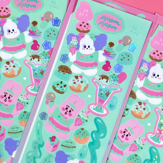 Ppomppom Studio Mint Ice Cream Sticker Sheet - Dandy Mail