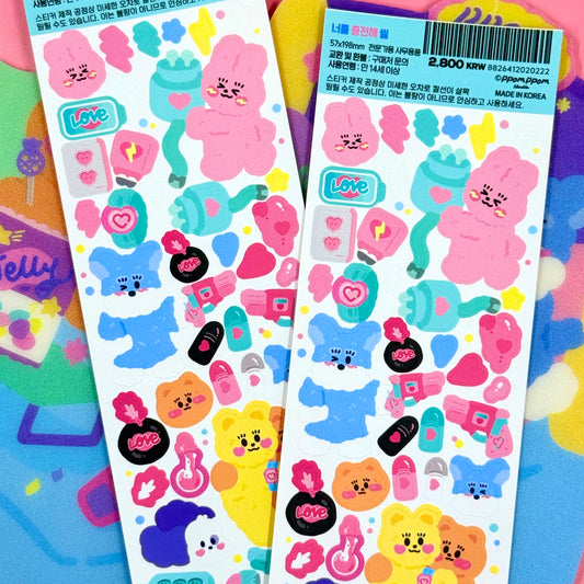 Ppomppom Studio Electric Love Sticker Sheet - Dandy Mail