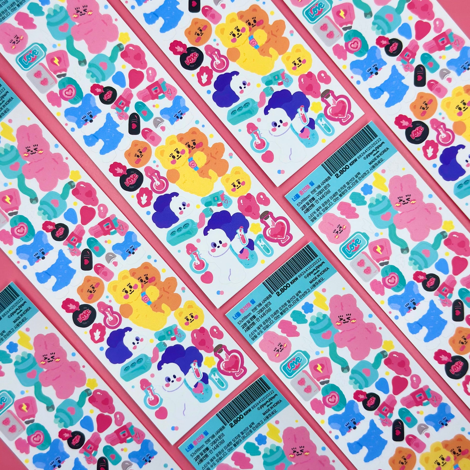 Ppomppom Studio Electric Love Sticker Sheet - Dandy Mail