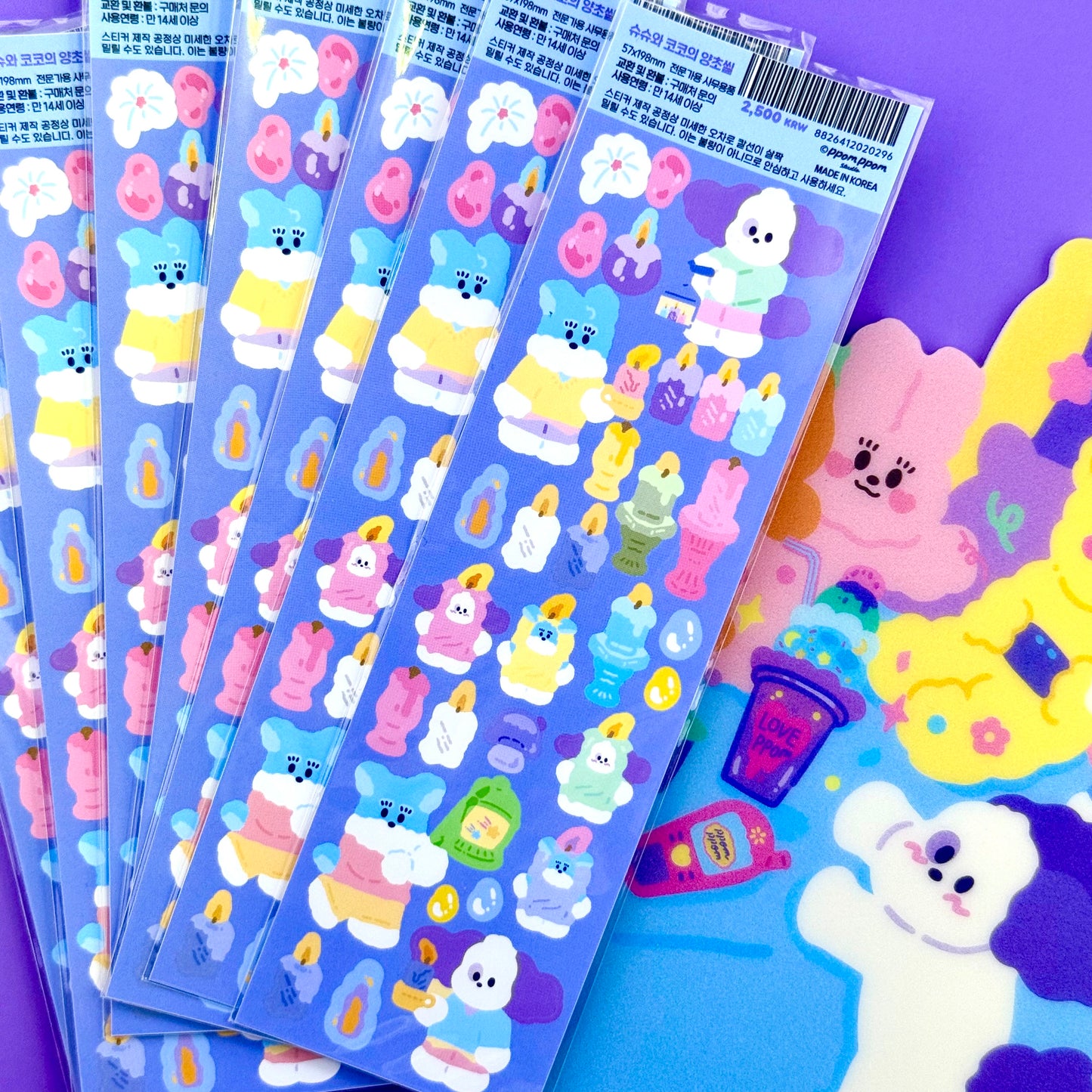 Ppomppom Studio Candles Sticker Sheet - Dandy Mail