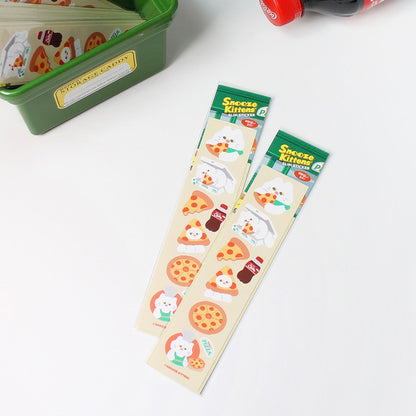 Snooze Kittens Pizza Slim Sticker - Dandy Mail