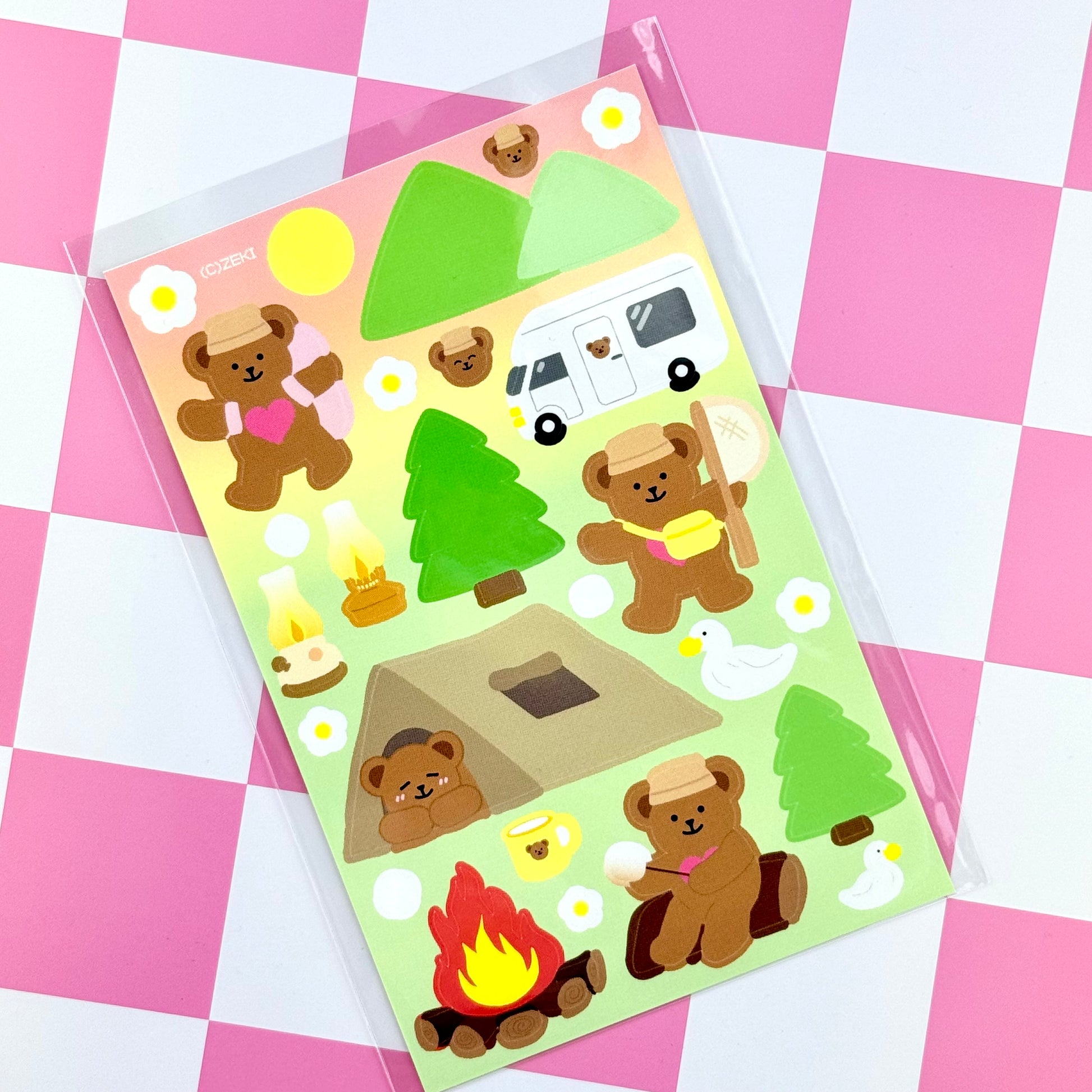 Zeki Bear Sticker Sheet - Dandy Mail