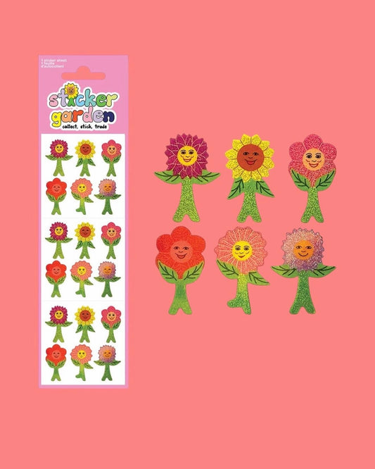Sticker Garden Sparkle Flowers Sticker Sheet - Dandy Mail