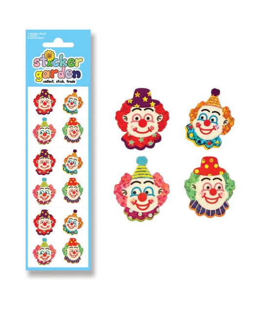 Sticker Garden Sparkly Clowns Sticker Sheet - Dandy Mail