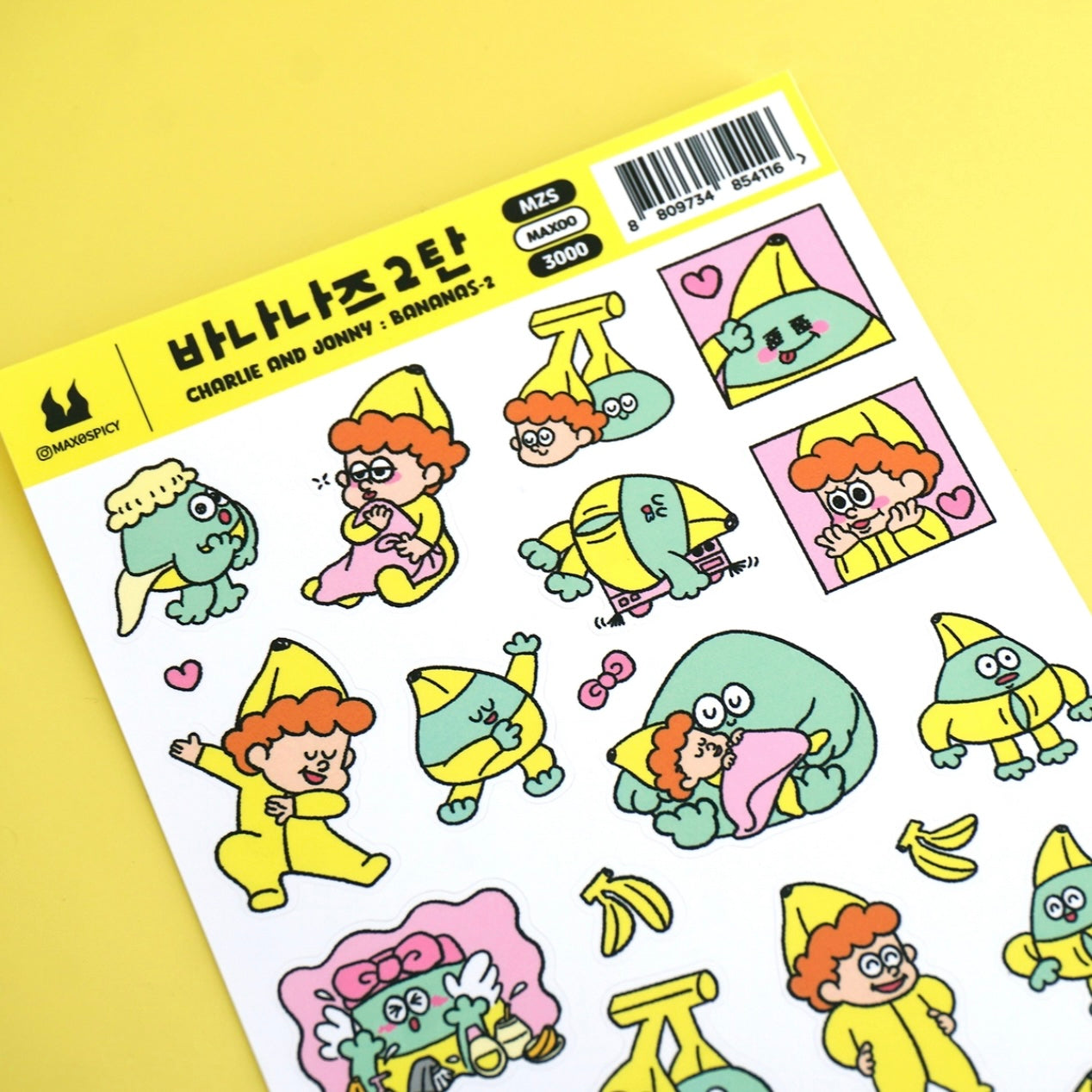 Max0Spicy Charlie & Jonny Banana Buddies Sticker Sheet