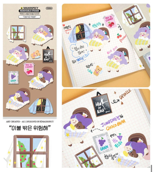 Max0Spicy Cozy Bed Sticker Sheet