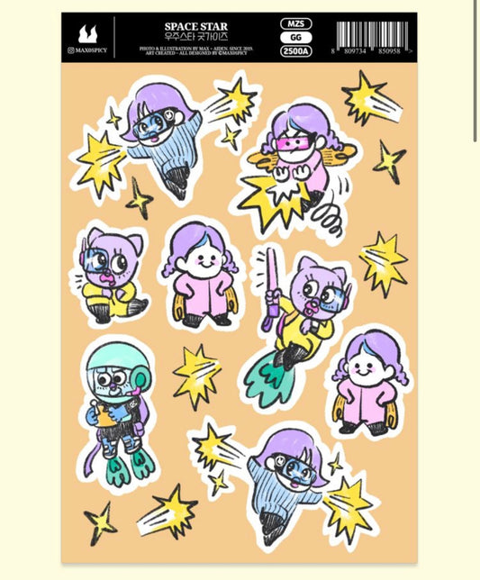 Max0Spicy Space Star Sticker Sheet