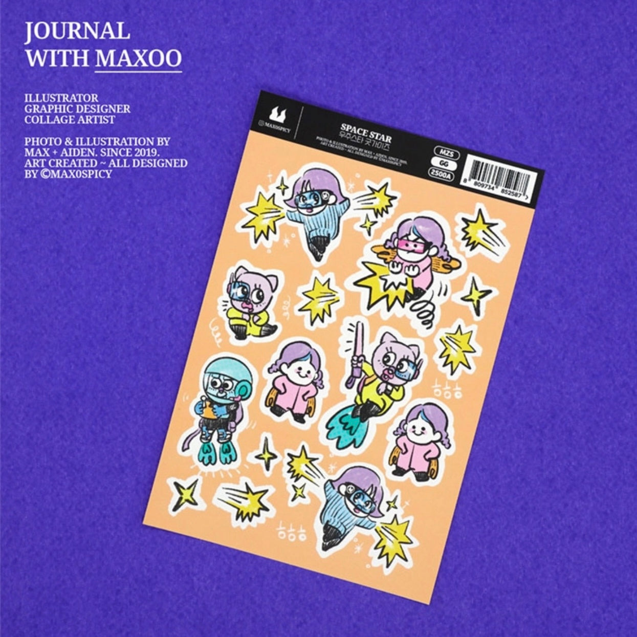 Max0Spicy Space Star Sticker Sheet