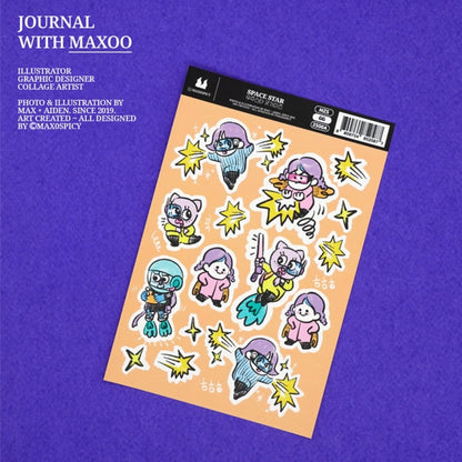 Max0Spicy Space Star Sticker Sheet