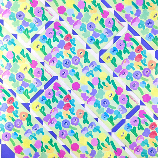 Max0Spicy Smiling Flowers Sticker Sheet