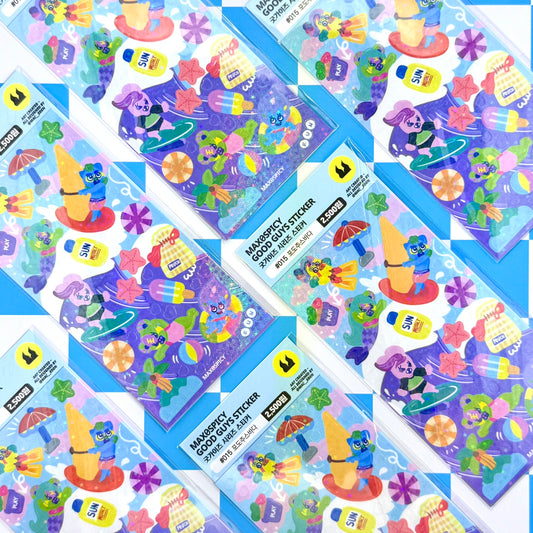 Max0Spicy Grape Juice Beach Sticker Sheet