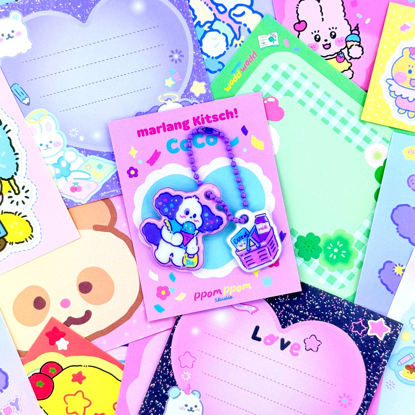 Ppomppom Studio Puffy Keychain - Dandy Mail