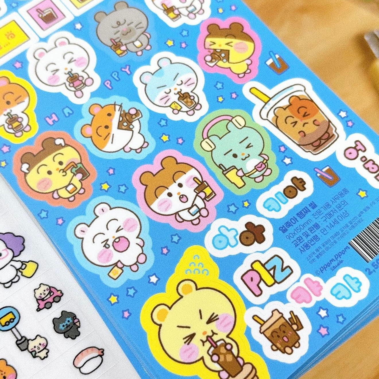 Ppomppom Studio Hamster Tea Sticker Sheet - Dandy Mail