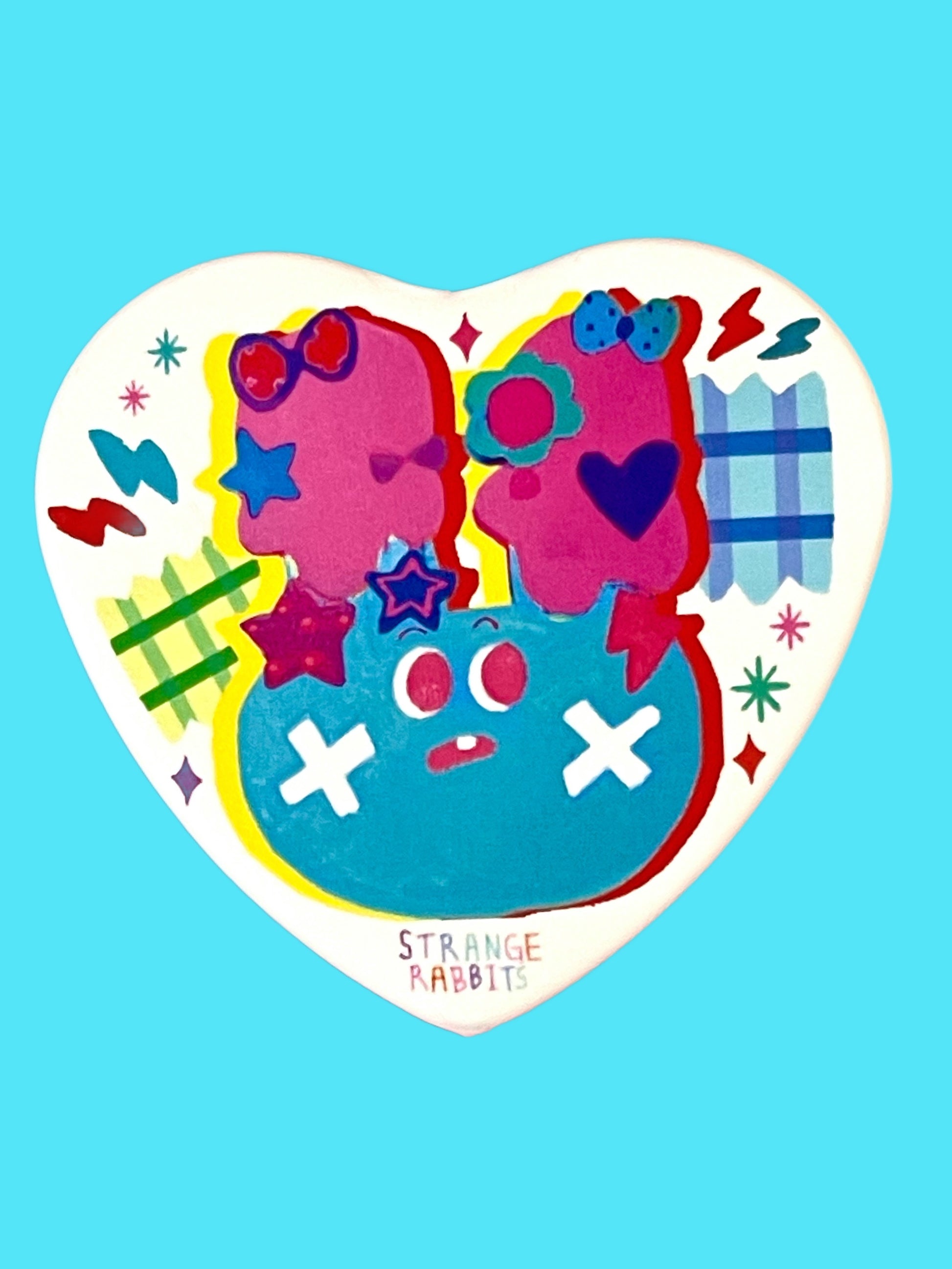 Leenahoo Heart Shaped Strange Rabbit Pin - Dandy Mail