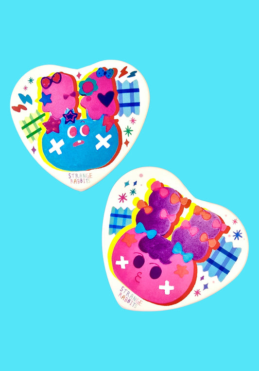 Leenahoo Heart Shaped Strange Rabbit Pin - Dandy Mail