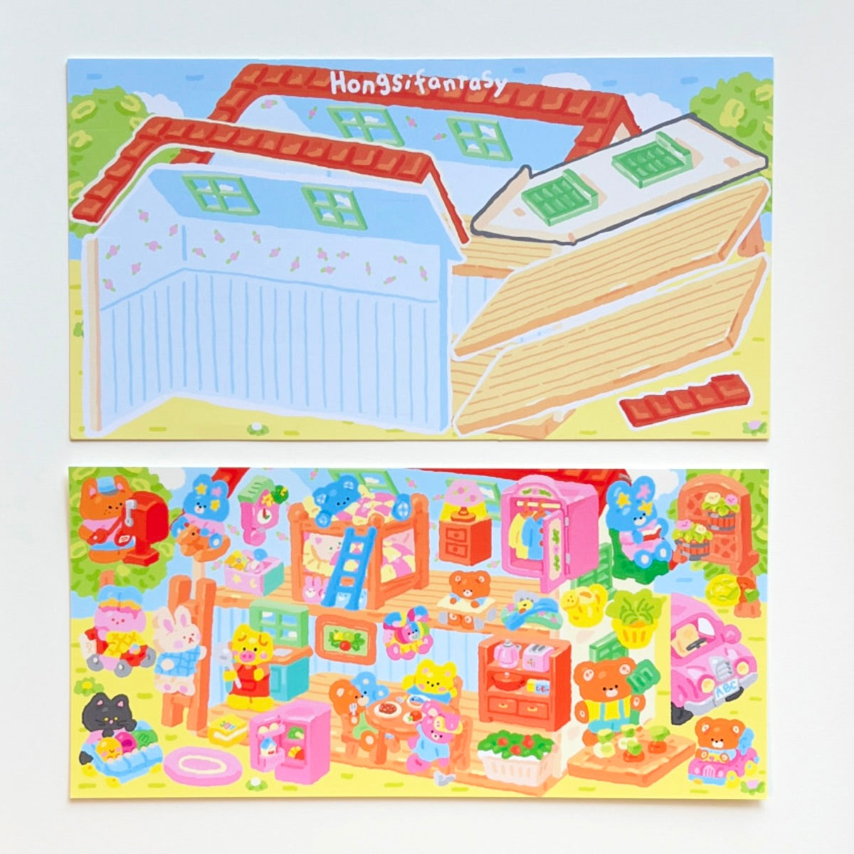 Hongsi Fantasy Cozy Home Sticker Sheet