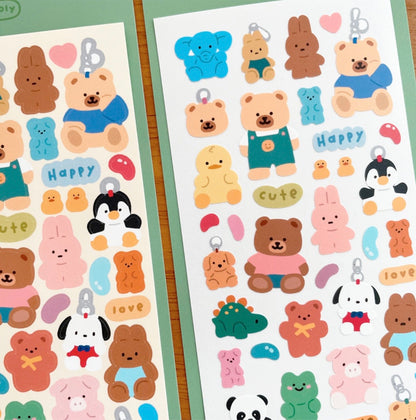 Poly Bear Keychains Sticker Sheet