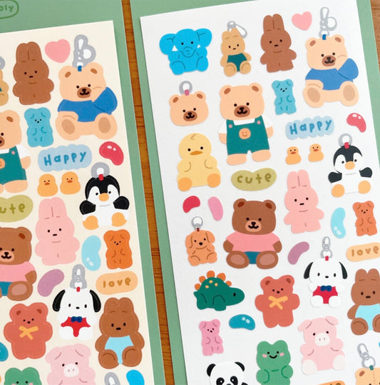Poly Bear Keychains Sticker Sheet - Dandy Mail
