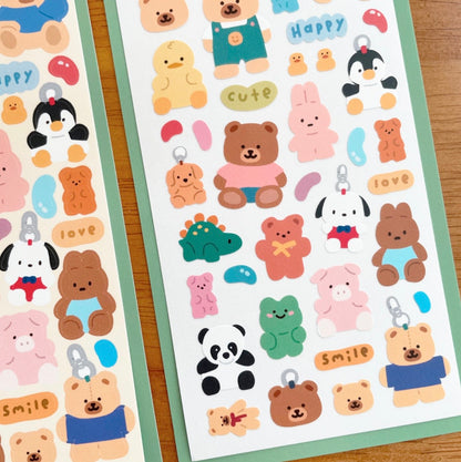 Poly Bear Keychains Sticker Sheet