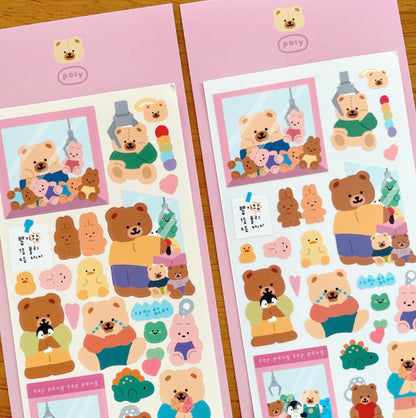 Poly Bear Claw Machine Sticker Sheet
