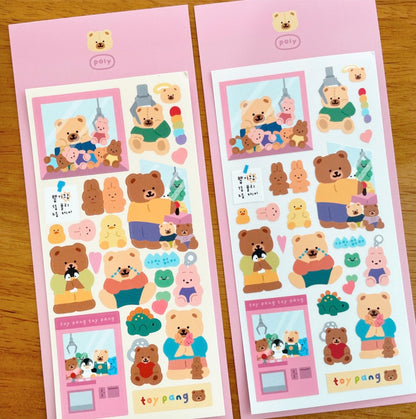 Poly Bear Claw Machine Sticker Sheet
