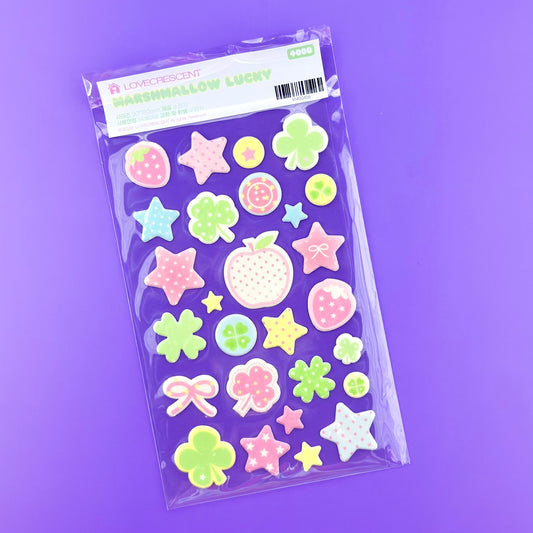 Love Crescent Puffy Sticker Sheet - Dandy Mail