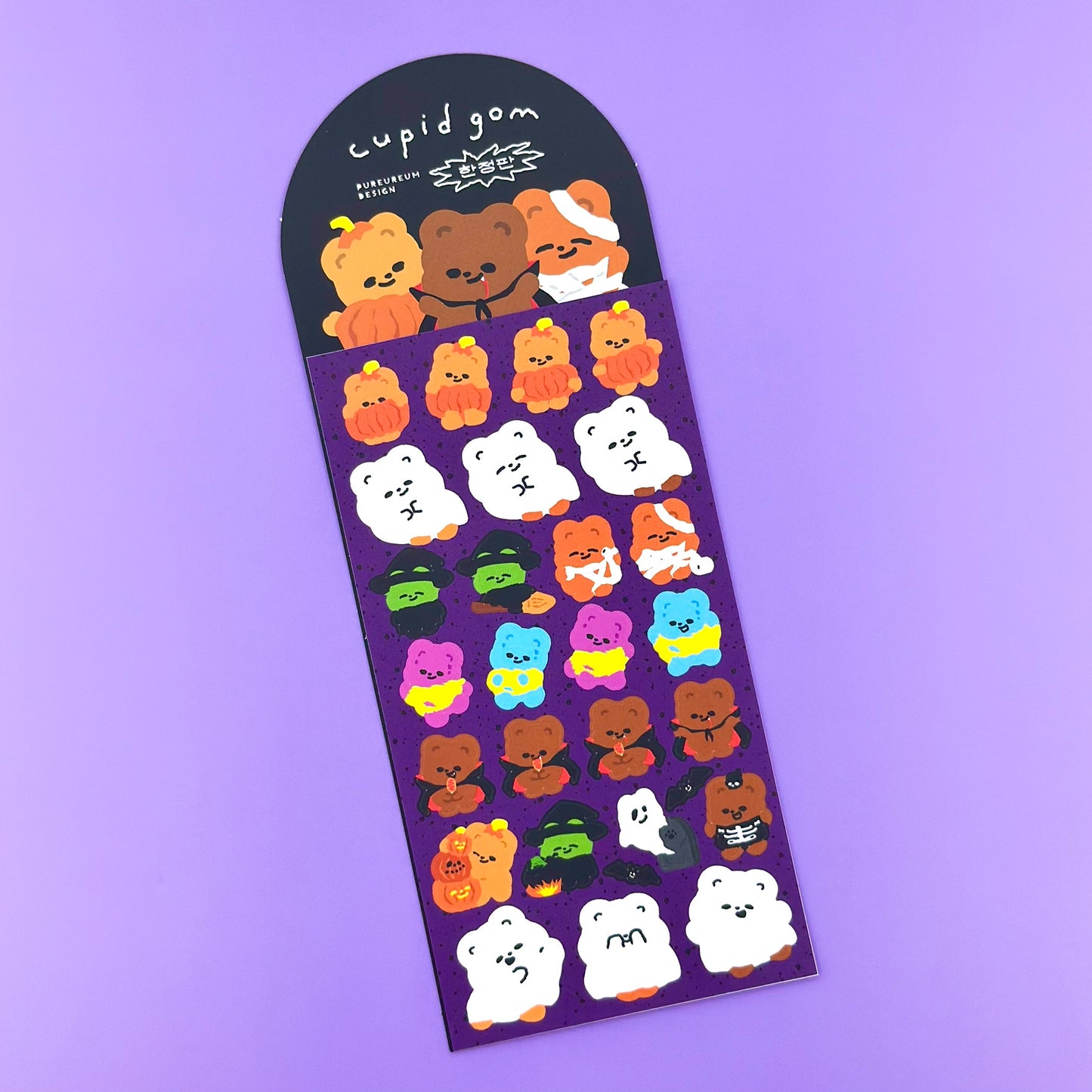Pureureum Halloween Bears Sticker Sheet - Dandy Mail