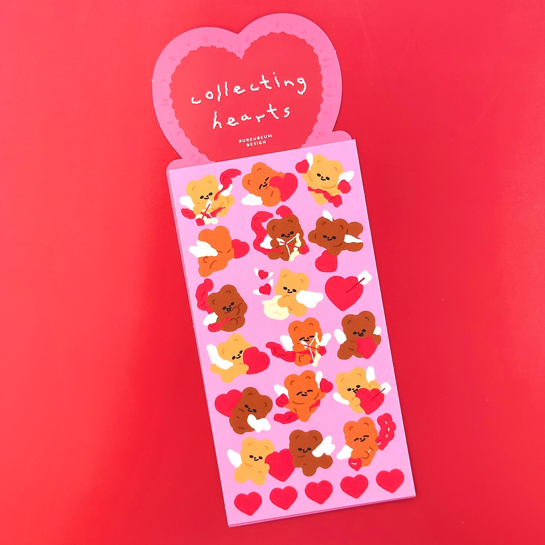 Pureureum Collecting Hearts Sticker Sheet - Dandy Mail