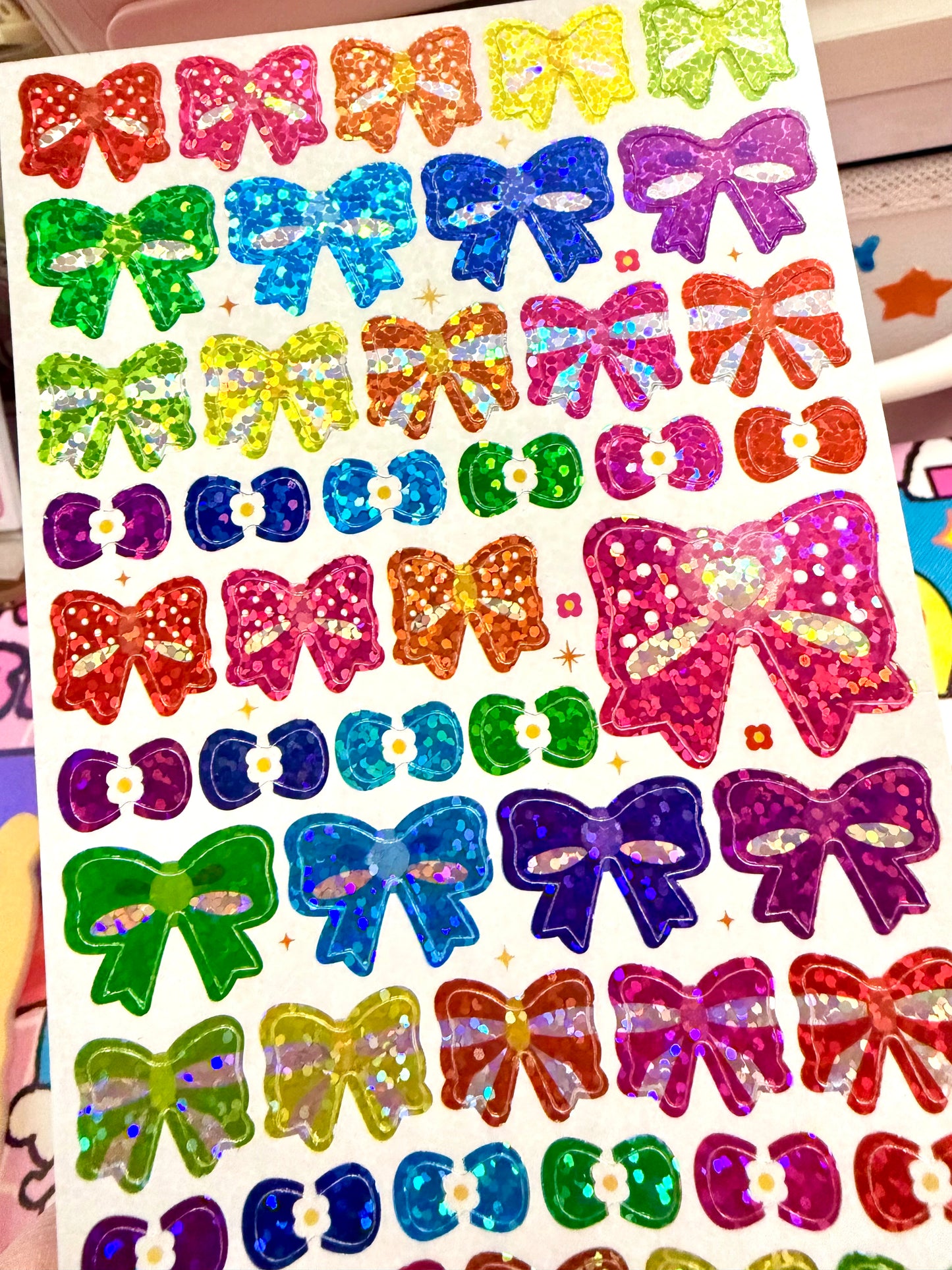Holographic Bow Sticker Sheet Pack - Dandy Mail