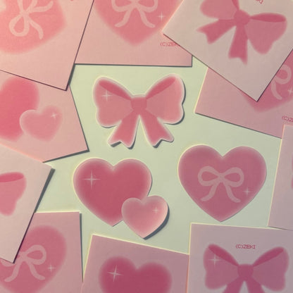 Zeki Bear Heart Memo Sticker Pack - Dandy Mail