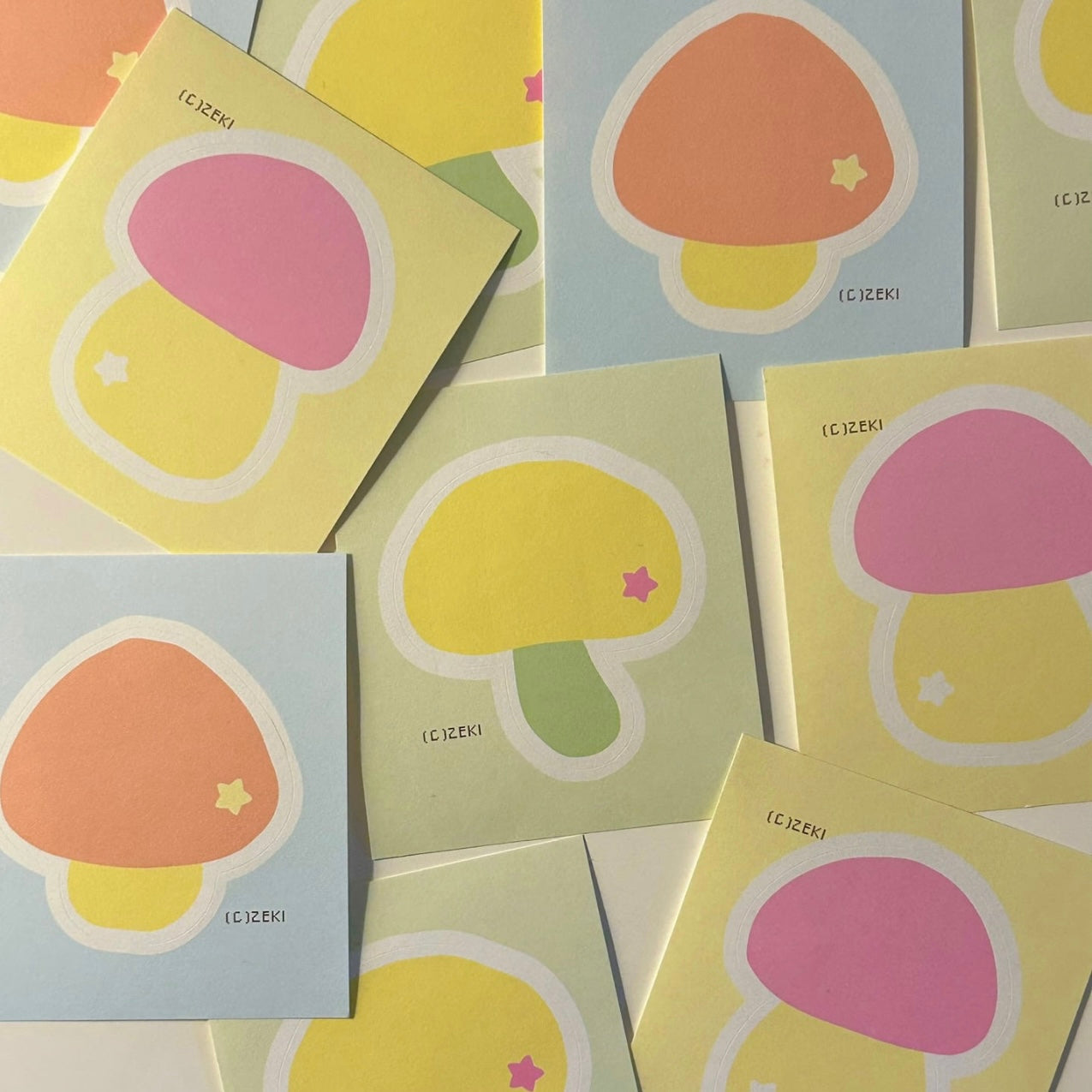 Zeki Bear Mushroom Memo Sticker Pack - Dandy Mail