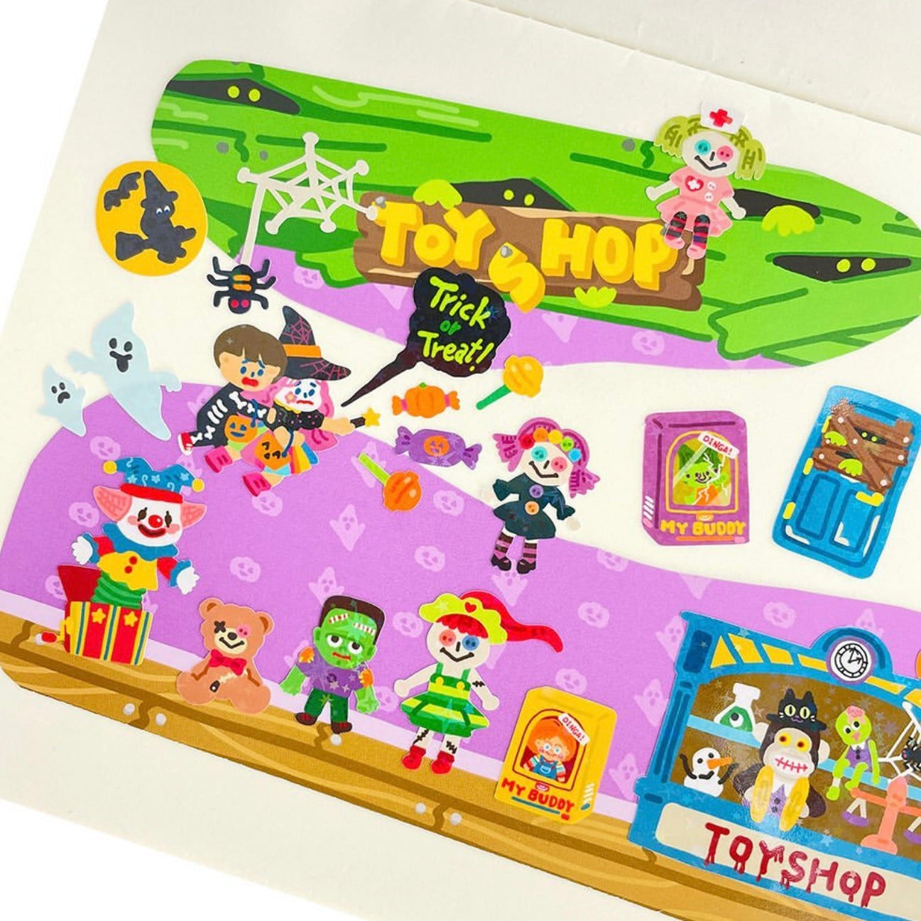 Dinga Mart Toy Shop Sticker Sheet