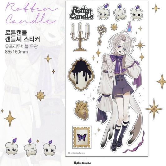 Rotten Candle Flame Boy Sticker Sheets