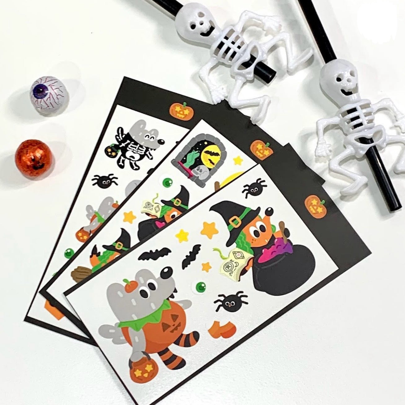 Honeywool Woolfy Halloween Sticker Sheets