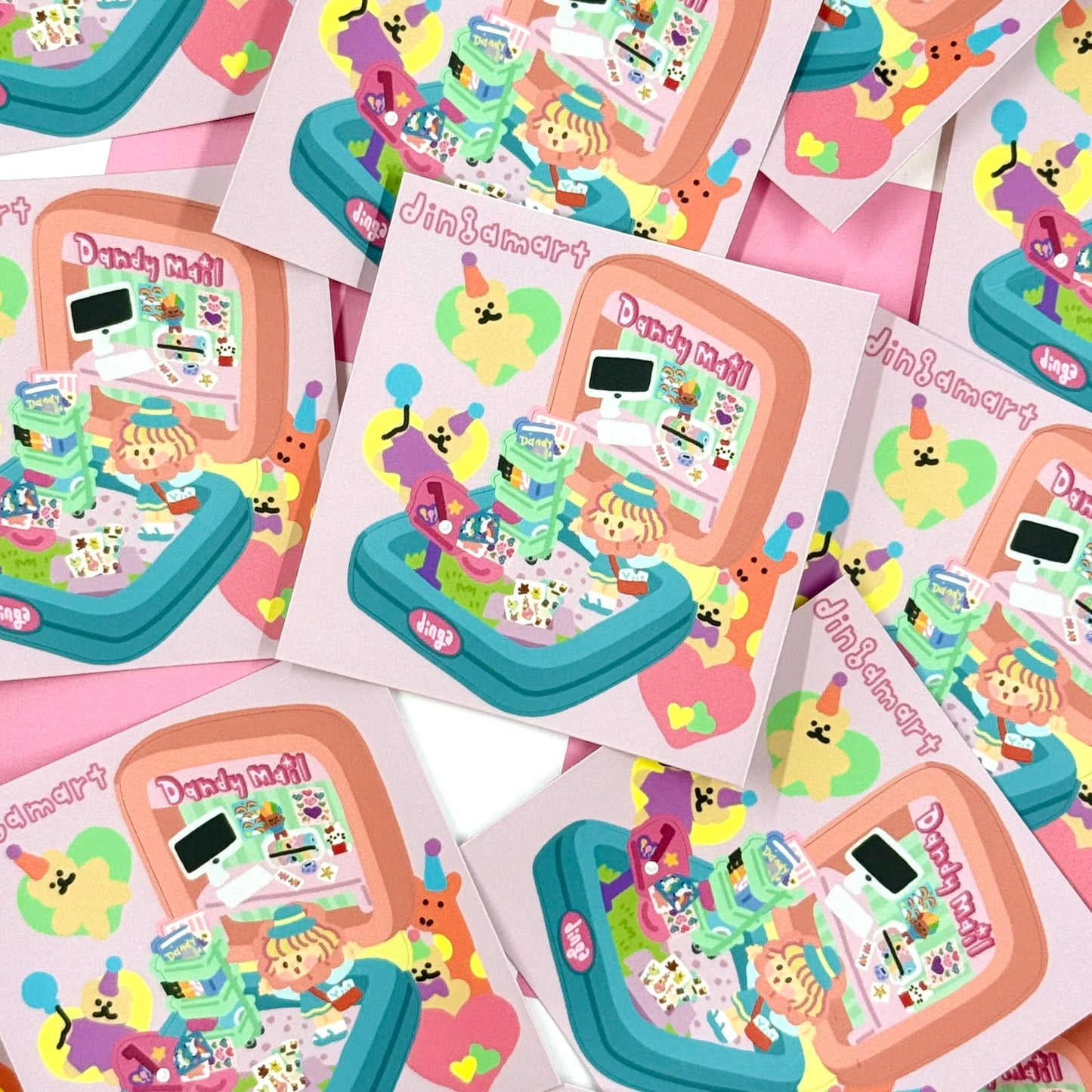 Dandy Mail x Dinga Mart Collaboration Pocket Dinga Sticker Sheet