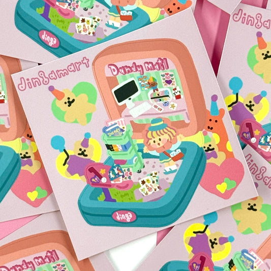 Dandy Mail x Dinga Mart Collaboration Pocket Dinga Sticker Sheet