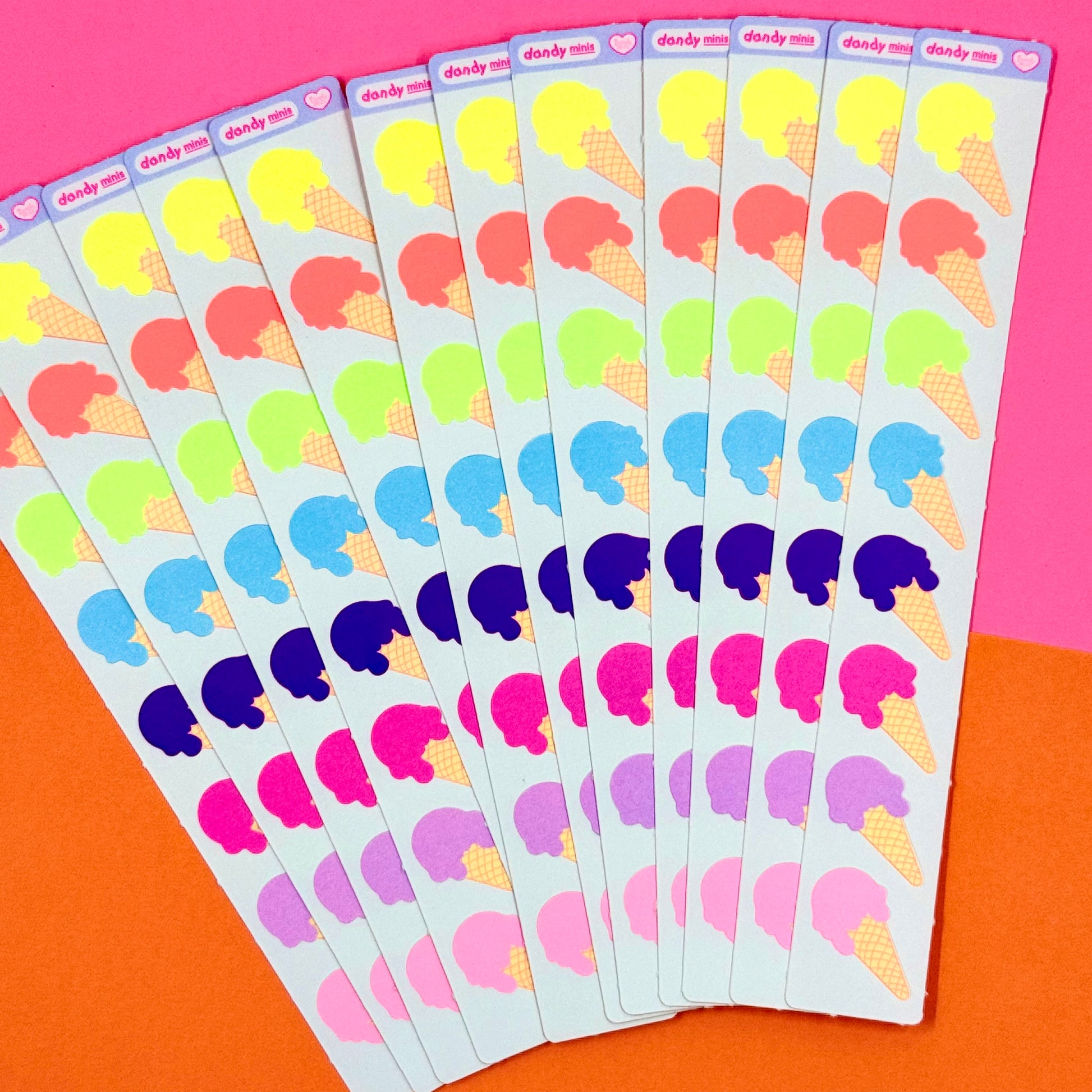 Dandy Designs Ice Cream Cone Sticker Strip - Dandy Mail