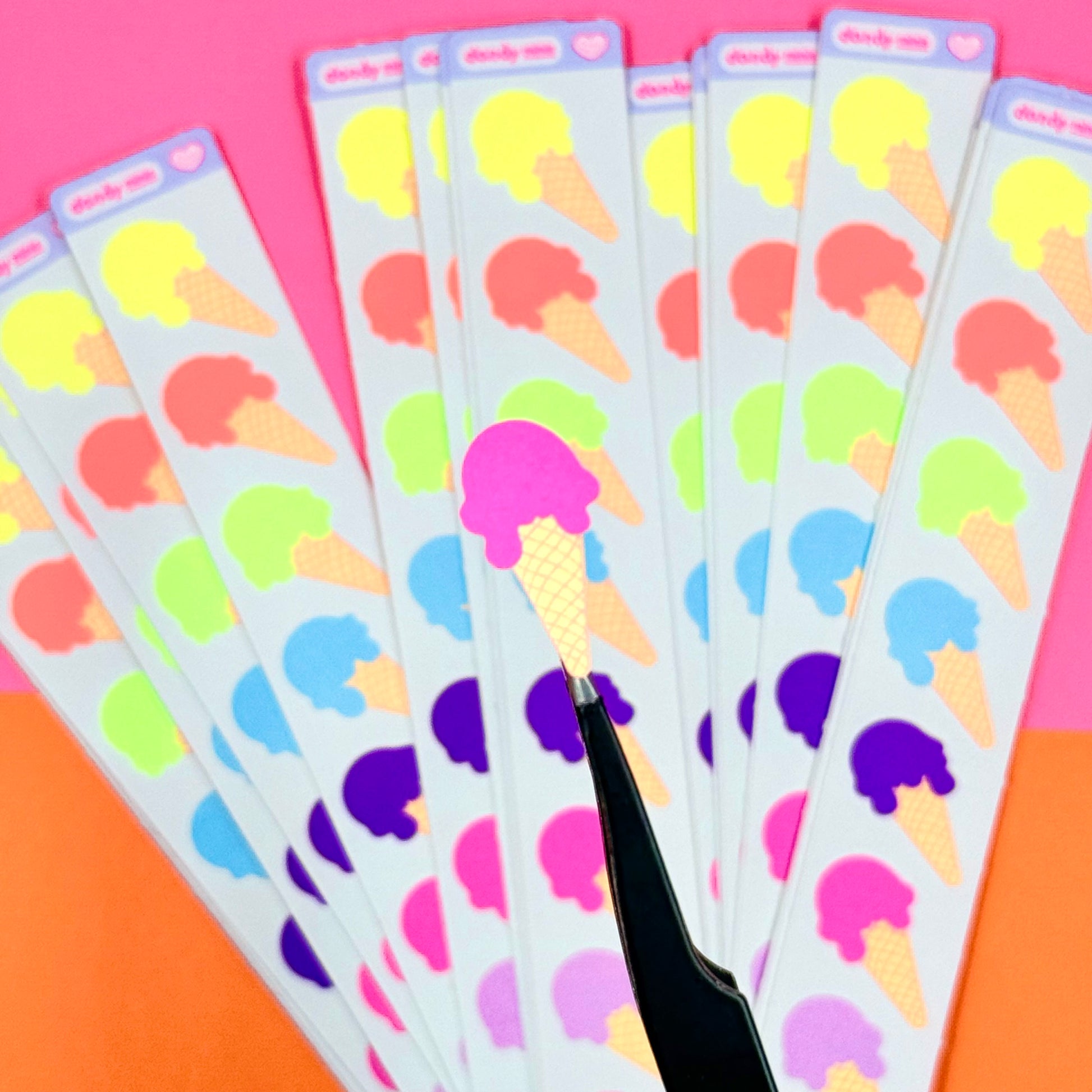Dandy Designs Ice Cream Cone Sticker Strip - Dandy Mail