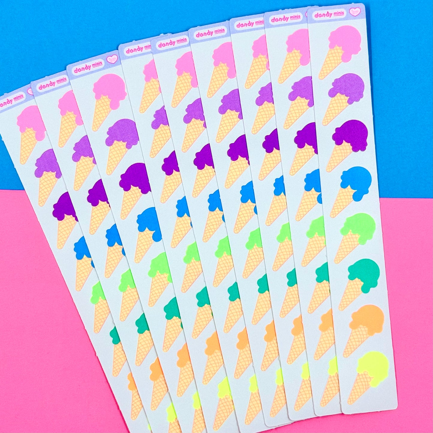 Dandy Designs Ice Cream Cone Sticker Strip - Dandy Mail