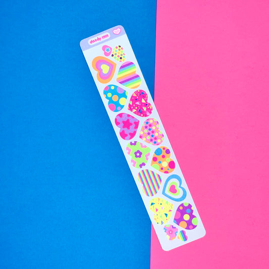 Dandy Designs Patterned Hearts Sticker Sheet - Dandy Mail