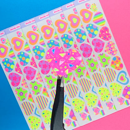 Dandy Designs Patterned Hearts Sticker Sheet - Dandy Mail