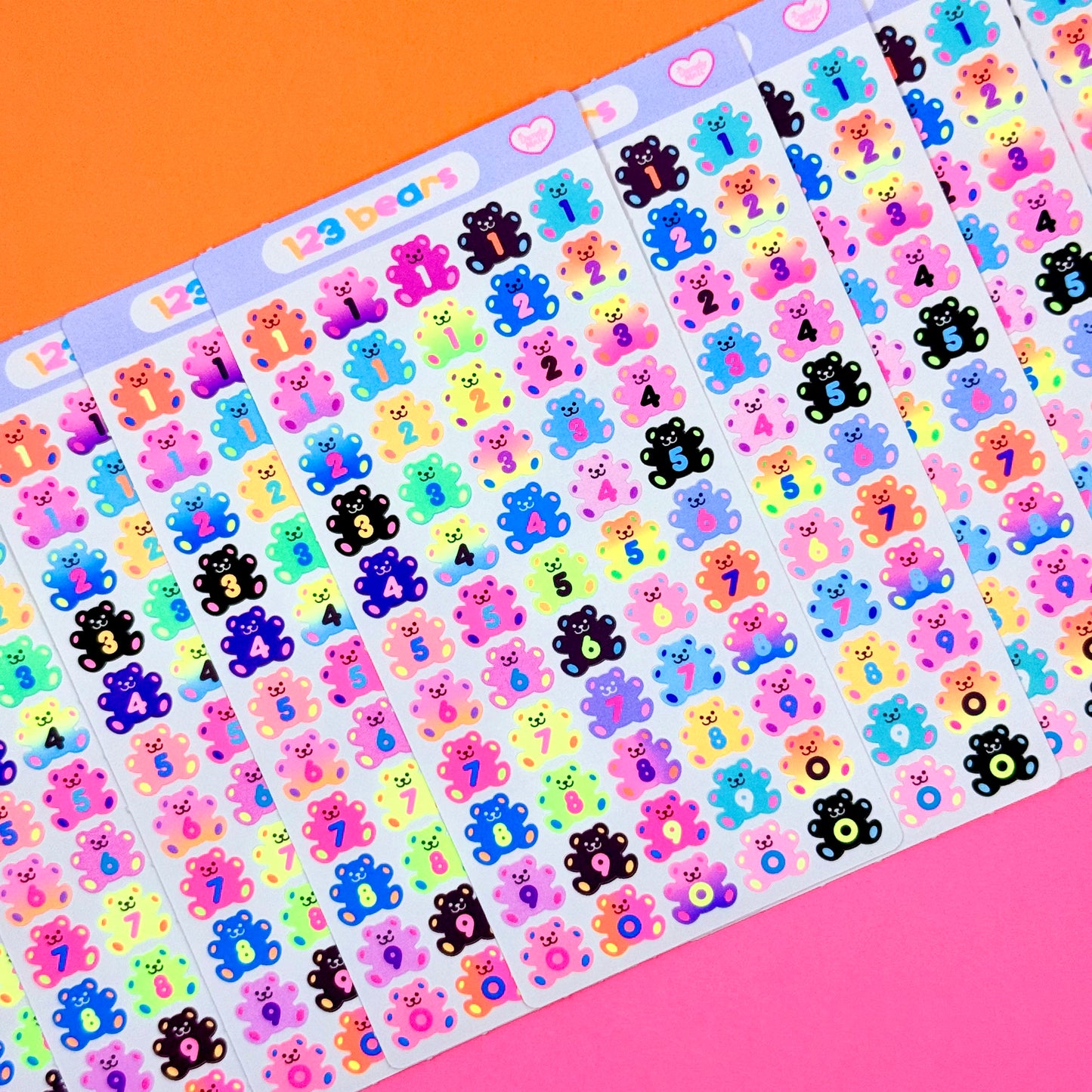 Dandy Designs 123 Bears Sticker Sheet - Dandy Mail