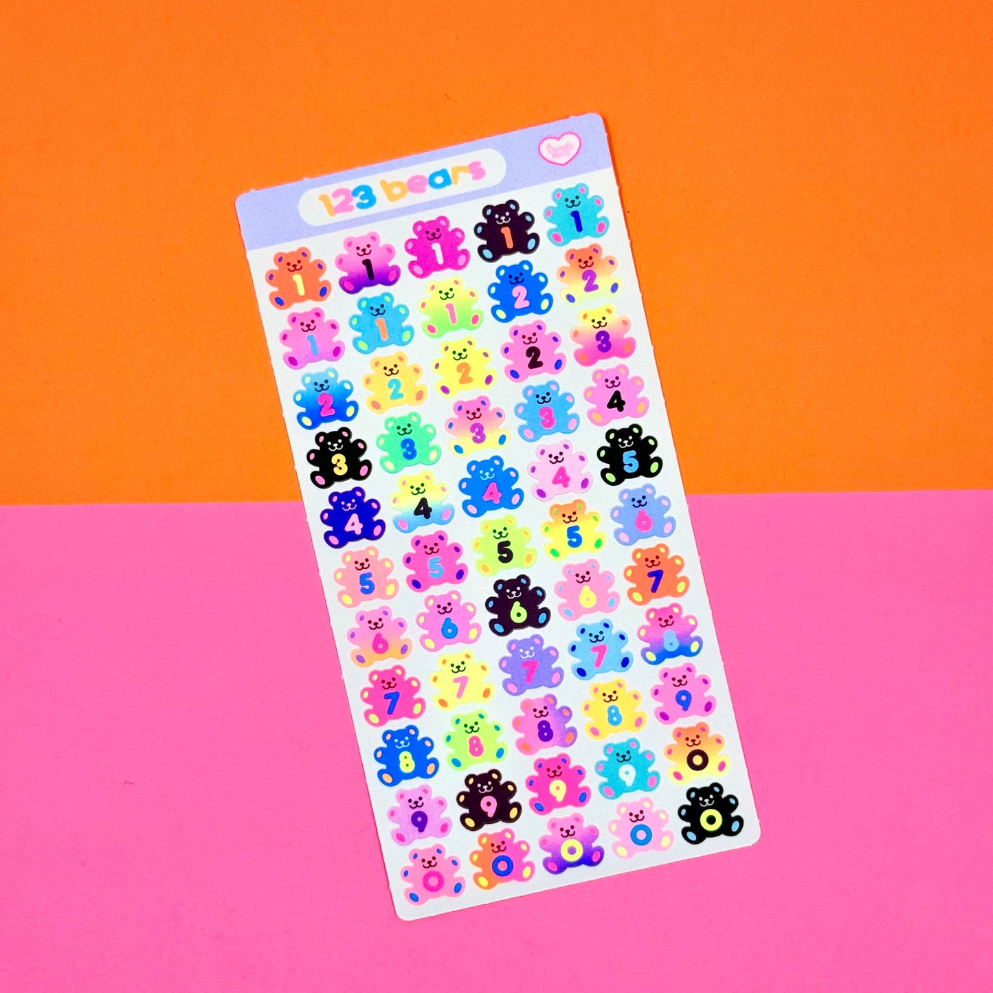 Dandy Designs 123 Bears Sticker Sheet - Dandy Mail