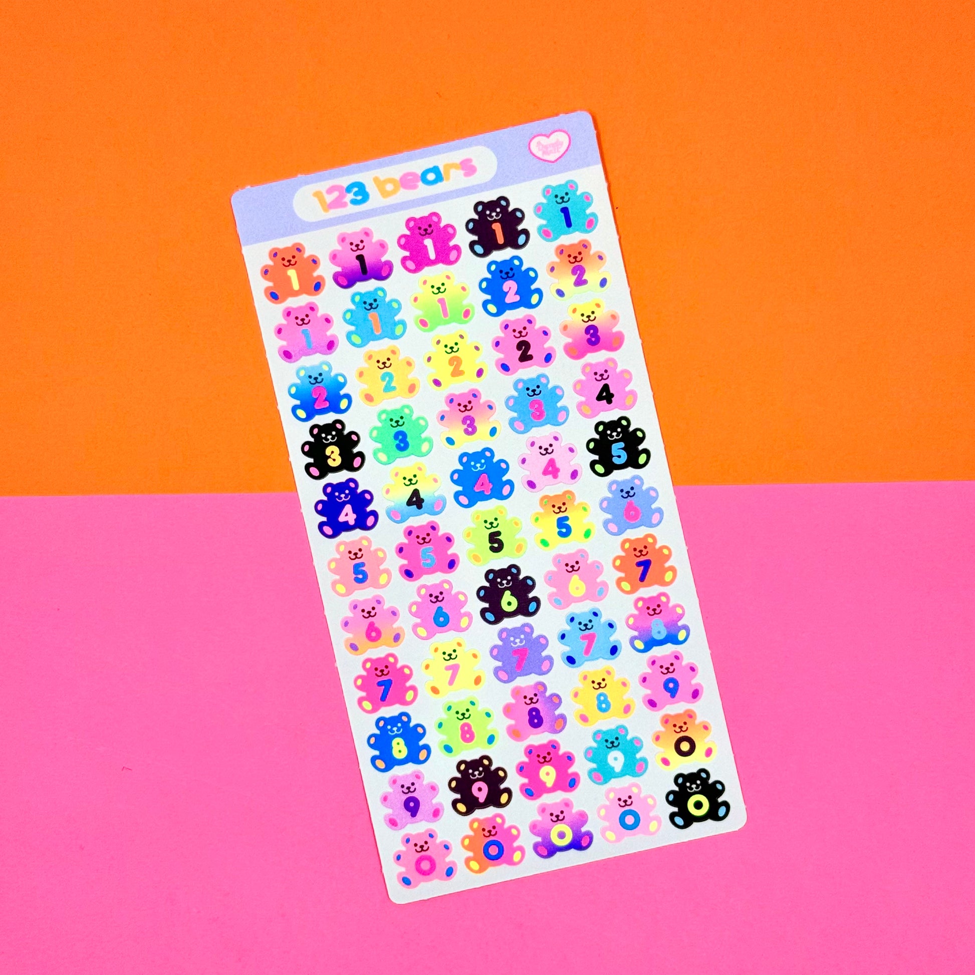 Dandy Designs 123 Bears Sticker Sheet - Dandy Mail
