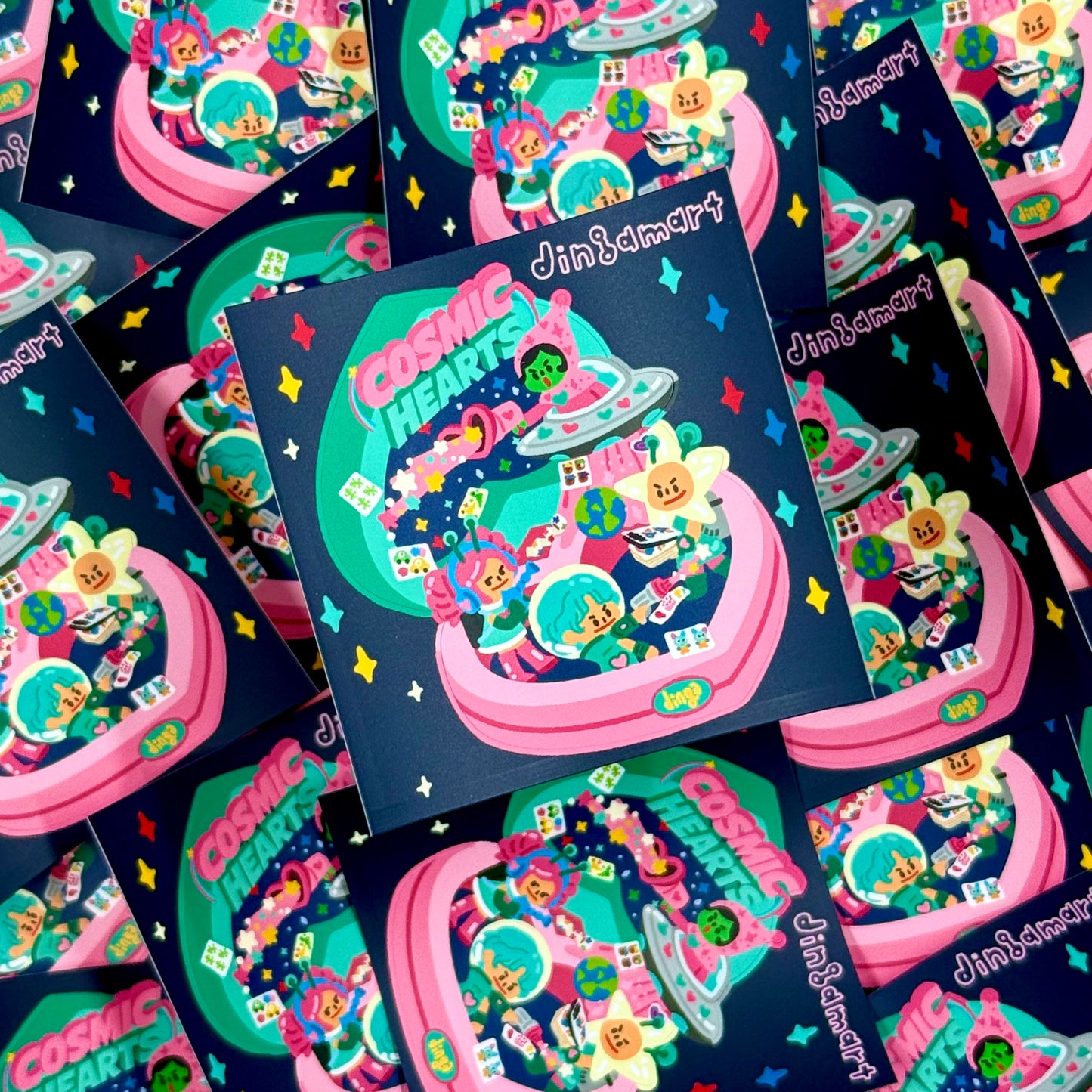 Dandy Mail x Dinga Mart Cosmic Hearts Pocket Sticker Sheet - Dandy Mail
